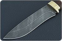 Нож Н6 Александр II береза, черный дамаск, латунь покрытая золотом : фото 3