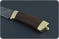 Нож Н6 Александр II береза, черный дамаск, латунь покрытая золотом : фото 6