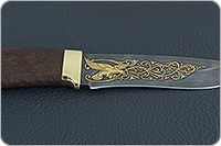 Нож Н6 Александр II береза, черный дамаск, латунь покрытая золотом : фото 7