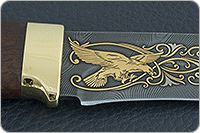 Нож Н6 Александр II береза, черный дамаск, латунь покрытая золотом : фото 8