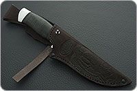 Нож Н8-Спецназ наборная кожа, нержавеющий дамаск, алюминий : фото 9