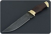 Нож Н8-Спецназ мореный орех, черный дамаск, латунь покрытая золотом : фото 2