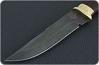 Нож Н8-Спецназ мореный орех, черный дамаск, латунь покрытая золотом : фото 3