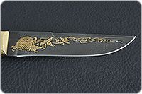 Нож Н8-Спецназ мореный орех, черный дамаск, латунь покрытая золотом : фото 5