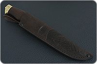 Нож Н8-Спецназ мореный орех, черный дамаск, латунь покрытая золотом : фото 9