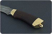 Нож Н27 Башкорт береза, черный дамаск, латунь покрытая золотом : фото 6