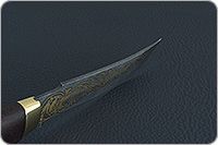 Нож Н27 Башкорт береза, черный дамаск, латунь покрытая золотом : фото 8