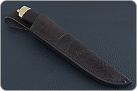 Нож Н27 Башкорт береза, черный дамаск, латунь покрытая золотом : фото 10