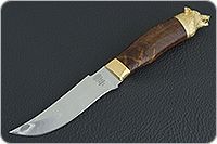 Нож Н27 Башкорт стабилизированная карельская береза, эи-107, золочение клинка : фото 2