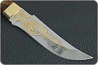 Нож Н27 Башкорт стабилизированная карельская береза, эи-107, золочение клинка : фото 4