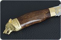 Нож Н27 Башкорт стабилизированная карельская береза, эи-107, золочение клинка : фото 5