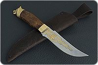 Нож Н27 Башкорт стабилизированная карельская береза, эи-107, золочение клинка : фото 9