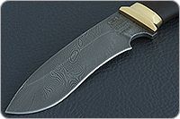 Нож Н31А Ратник мореный орех, нержавеющий дамаск, латунь покрытая золотом : фото 3