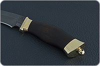 Нож Н31А Ратник мореный орех, нержавеющий дамаск, латунь покрытая золотом : фото 6