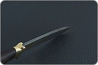 Нож Н31А Ратник мореный орех, нержавеющий дамаск, латунь покрытая золотом : фото 9