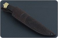 Нож Н31А Ратник мореный орех, нержавеющий дамаск, латунь покрытая золотом : фото 11