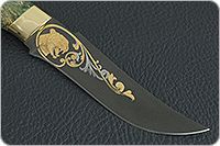 Нож Н27 Башкорт стабилизированная карельская береза, эи-107, золочение клинка : фото 4