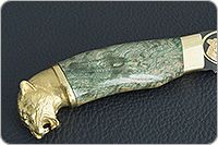 Нож Н27 Башкорт стабилизированная карельская береза, эи-107, золочение клинка : фото 5