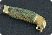 Нож Н27 Башкорт стабилизированная карельская береза, эи-107, золочение клинка : фото 6