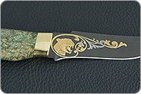 Нож Н27 Башкорт стабилизированная карельская береза, эи-107, золочение клинка : фото 7