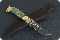 Нож Н27 Башкорт стабилизированная карельская береза, эи-107, золочение клинка : фото 9