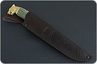 Нож Н27 Башкорт стабилизированная карельская береза, эи-107, золочение клинка : фото 10