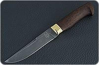 Нож НР2 Полярник береза, черный дамаск, латунь покрытая золотом : фото 2