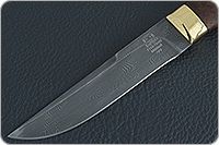 Нож НР2 Полярник береза, черный дамаск, латунь покрытая золотом : фото 3