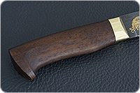 Нож НР2 Полярник береза, черный дамаск, латунь покрытая золотом : фото 5