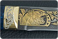 Нож НР2 Полярник черный дамаск, золочение клинка : фото 8