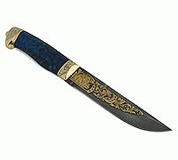 Нож НР2 Полярник черный дамаск, золочение клинка : фото 12