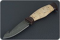 Нож НР21 Рыболов береста, черный дамаск, текстолит : фото 2