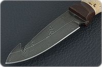 Нож НР21 Рыболов береста, черный дамаск, текстолит : фото 3