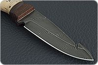 Нож НР21 Рыболов береста, черный дамаск, текстолит : фото 4