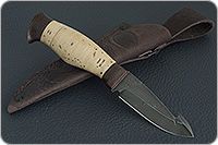 Нож НР21 Рыболов береста, черный дамаск, текстолит : фото 9