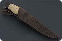 Нож НР21 Рыболов береста, черный дамаск, текстолит : фото 10