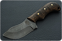 Нож Н67 Зверобой накладки орех, черный дамаск, цельнометаллический : фото 2