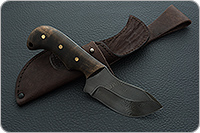 Нож Н67 Зверобой накладки орех, черный дамаск, цельнометаллический : фото 8