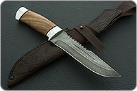 Нож Н55 Пират орех, черный дамаск, алюминий : фото 8