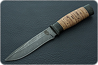 Нож Н24 Ефрейтор  береста, черный дамаск, текстолит : фото 2