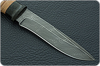 Нож Н24 Ефрейтор  береста, черный дамаск, текстолит : фото 4