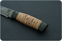 Нож Н24 Ефрейтор  береста, черный дамаск, текстолит : фото 6