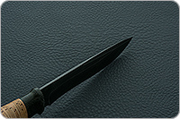 Нож Н24 Ефрейтор  береста, черный дамаск, текстолит : фото 7