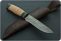 Нож Н24 Ефрейтор  береста, черный дамаск, текстолит : фото 8