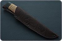 Нож Н24 Ефрейтор  береста, черный дамаск, текстолит : фото 9