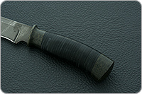 Нож Н29 Беркут наборная кожа, черный дамаск, текстолит : фото 6