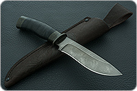 Нож Н29 Беркут наборная кожа, черный дамаск, текстолит : фото 8