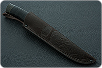 Нож Н29 Беркут наборная кожа, черный дамаск, текстолит : фото 9