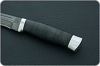 Нож Н78 Викинг наборная кожа, черный дамаск, алюминий : фото 6