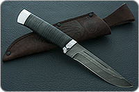 Нож Н78 Викинг наборная кожа, черный дамаск, алюминий : фото 8